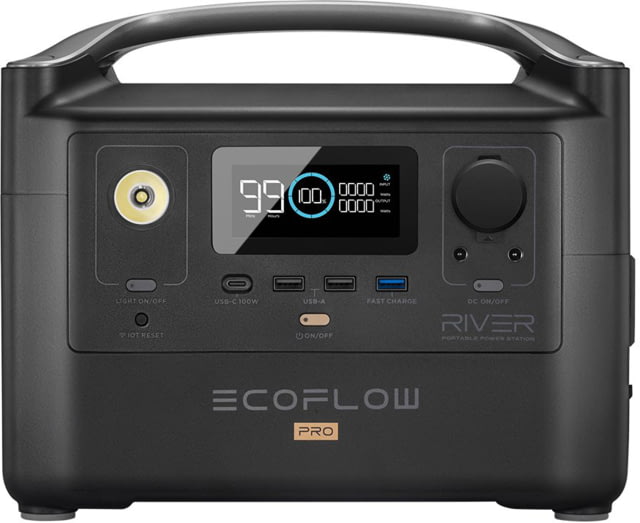 EcoFlow RIVER Pro Portable Power Station, Cyber Black, 50032017