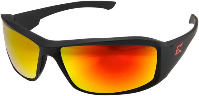 Edge Eyewear Brazeau Torque Safety Glasses - Matte Black Red E / Polarized Aqua Precision Red Mirror Lenses One Size - Edge Eyewear