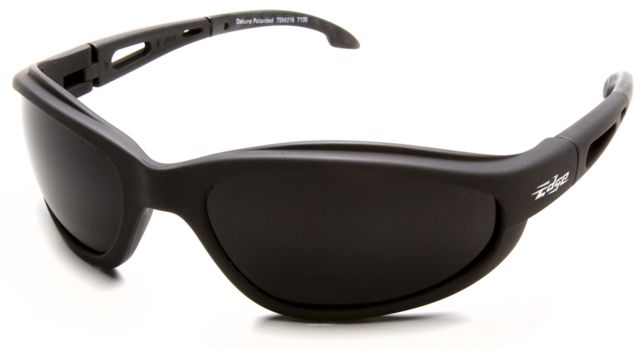 Edge Safety Eyewear Dakura Glasses - Black Frame Polarized Smoke Lens One Size - Edge Safety