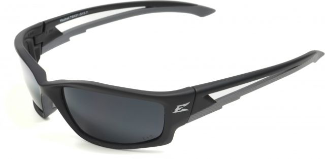 Edge Safety Eyewear Kazbek Glasses - Black Frame Polarized G-15 Silver Mirror Lens One Size - Edge Safety