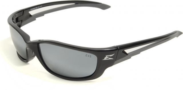 Edge Safety Eyewear Kazbek XL Glasses - Black Frame Silver Mirror Lens One Size - Edge Safety