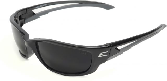 Edge Safety Eyewear Kazbek XL Glasses - Black Frame Smoke Lens One Size - Edge Safety