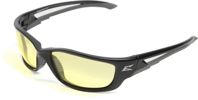 Edge Safety Eyewear Kazbek XL Glasses - Black Frame Yellow Lens One Size - Edge Safety