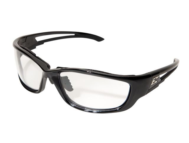 Edge Safety Eyewear Kazbek XL Sunglasses Black Frame Clear Vapor Shield Lenses - Edge Safety