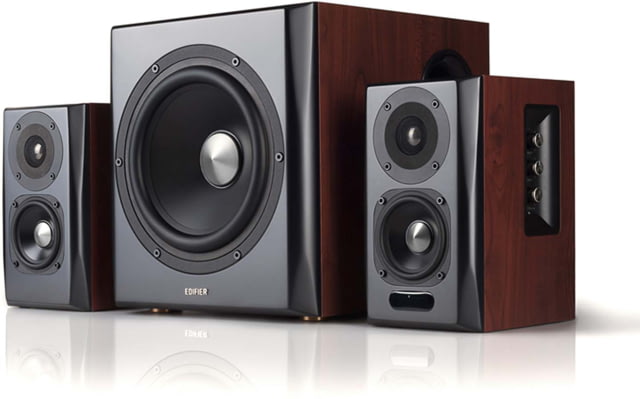 Edifier S350DB Bluetooth Bookshelf Speakers with SUB Brown Large - Edifier