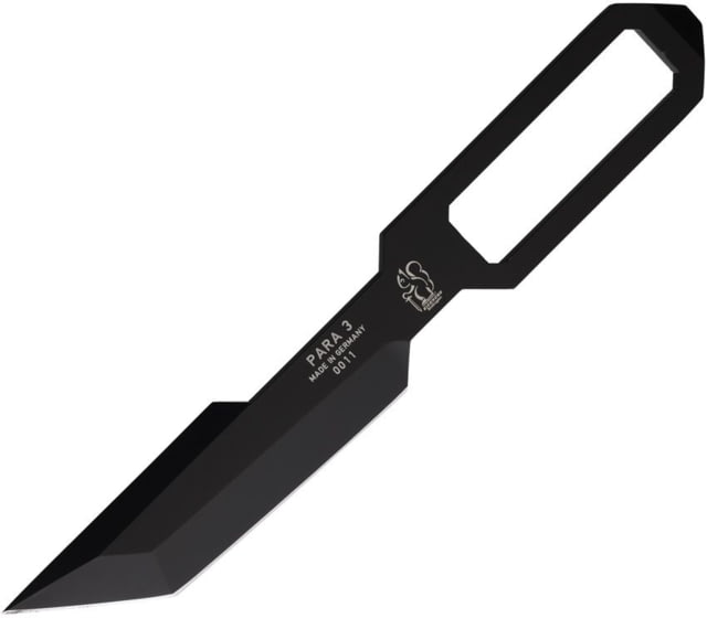 Eickhorn Solingen Para-III Fixed Blade Knife 3.5in Black Premium Steel Tanto Blade Black Stainless Steel Handle - Eickhorn Solingen