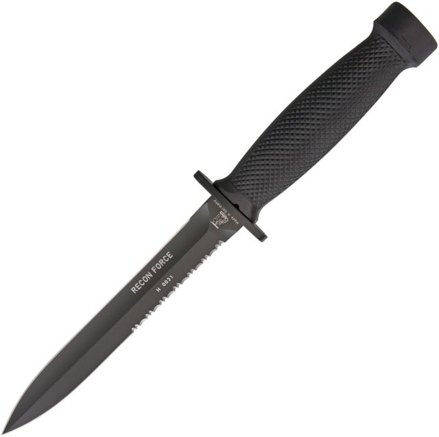 Eickhorn Solingen Recon Force Dagger Fixed Blade Knife 6.63in Stainless Steel Partially Serrated Black - Eickhorn Solingen