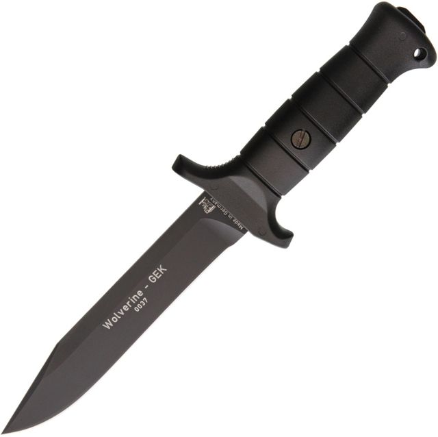 Eickhorn Solingen Wolverine Black Fixed Blade Knife 11.75in 6.75in K110 Tool Steel Standard Edge Black Handle - Eickhorn Solingen