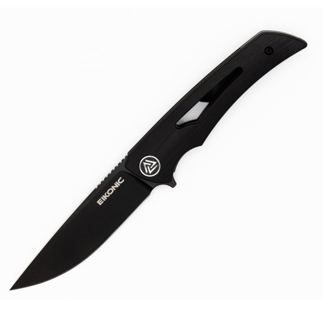 EIKONIC Knife Company Aperture Folding Knife 3.14in D2 Steel w/Rockwell Hardness of 59-60 G10 Handle Black/ Black - Eikonic Knife Company