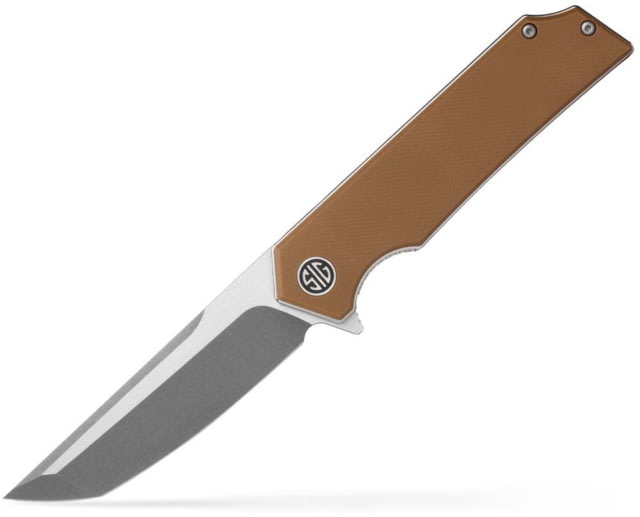 EIKONIC Knife Company Tsuru 3.30" Folding Tanto Plain Satin 154CM SS Blade 4.20" Coyote Brown G10 Handle - Eikonic Knife Company
