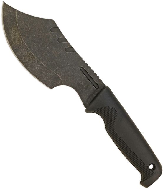 EKA Axeblade W1 Black Fixed Blade Knife 6.5in Swedish Sandvik Steel Standard Edge Black Stonewash Black Rubber Handle - Eka