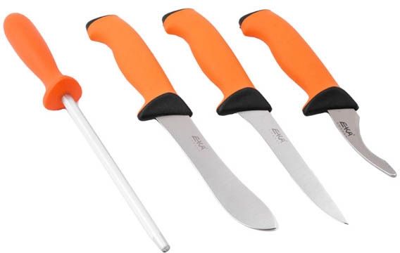 EKA Butcher Set Orange Santoprene Handles w/Canvas Roll Bag EKA - Eka