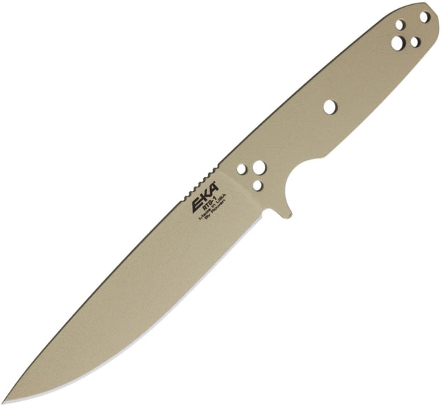 EKA RTG-1 Fixed Blade Knife 10.5in Overall 5.75in Tan Powder Coated 1095Hc Steel Blade One-Piece Comes w/Tan Paracord That Can Be Used To Wrap The - Eka