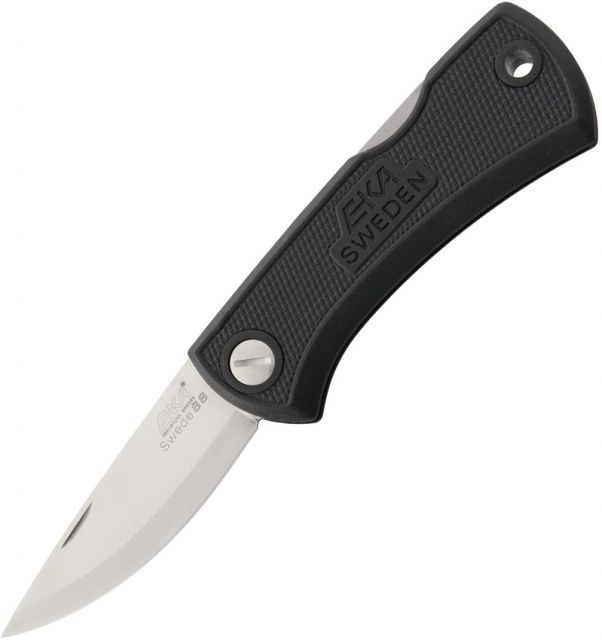 EKA Swede 88 Black Rubber Handle Plain w/Sheath EKA - Eka