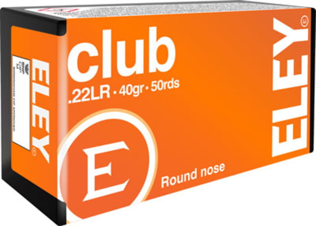 y Ammunition Eley Club .22LR 40GR. Round Nose 50 Rounds Ammo