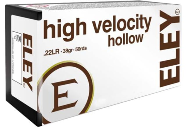 y Ammunition Eley High Velocity Hollow Point .22LR 38GR. 50 Rounds Ammo