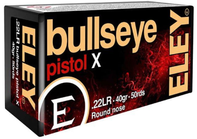 y Ammunition Bullseye Pistol .22 Long Rifle 40 Grain Round Nose Brass Cased Rimfire Ammunition 50 Rounds Ammo