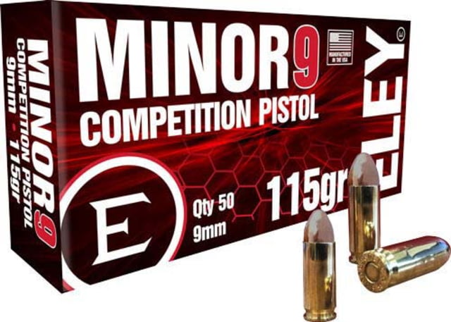 y Ammunition Minor 9 Competition 9mm Luger 115 Grain Full Metal Jacket Pistol 50 Rounds Ammo