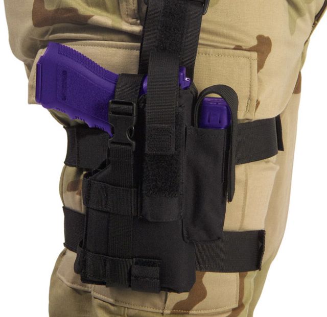 Elite Survival Systems Tactical Thigh Holster Beretta 92/Beretta 96 Right Hand Plain Black - Elite Survival Systems