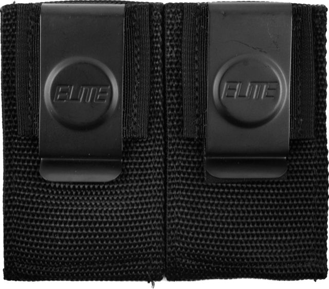 Elite Survival Systems Dual Open Mag Pouch w/Clip Single Column 9mm + .40 + .45 Black - Elite Survival Systems