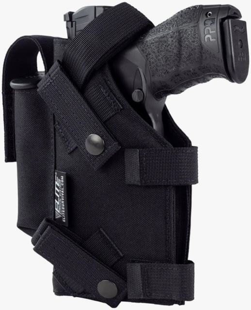 Elite Survival Systems MOLLE Pistol Light Holster Beretta 92/Beretta 96 Left Hand Plain Black - Elite Survival Systems