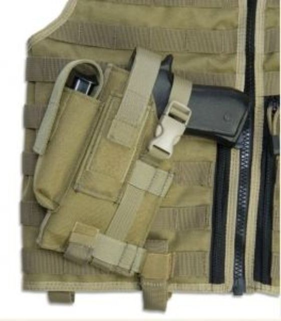 Elite Survival Systems MOLLE Pistol Light Holster Left Hand Tan - Elite Survival Systems
