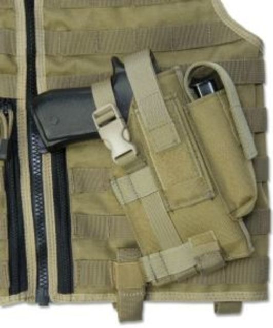 Elite Survival Systems MOLLE Pistol Light Holster Right Hand Tan - Elite Survival Systems