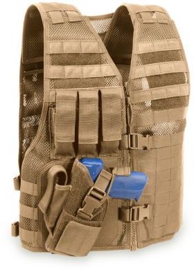 Elite Survival Systems MVP Director Tactical Holster Vest Left Hand Holster Coyote Tan