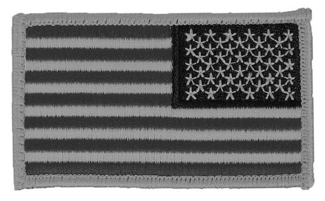 Elite Survival Systems US Flag Patches Reverse Orientation 3.5in x 2in Black/Gray - Elite Survival Systems