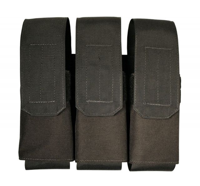 Elite Survival Systems Velcro Attach Triple Pistol Caliber Extended Magazine Pouch Black - Elite Survival Systems