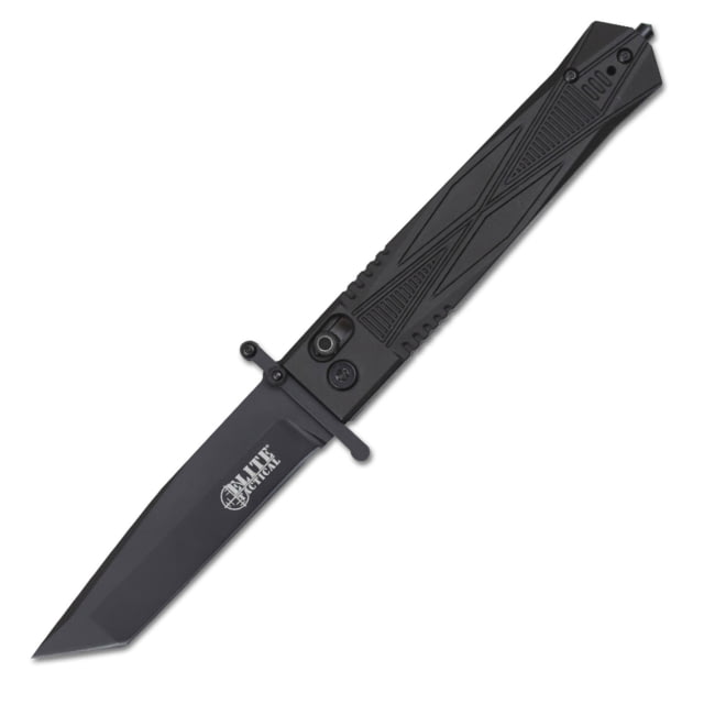 Elite Tactical Guardsman Eluder Folding Knife 3.75 in D2 Steel Tanto Black - Elite Tactical