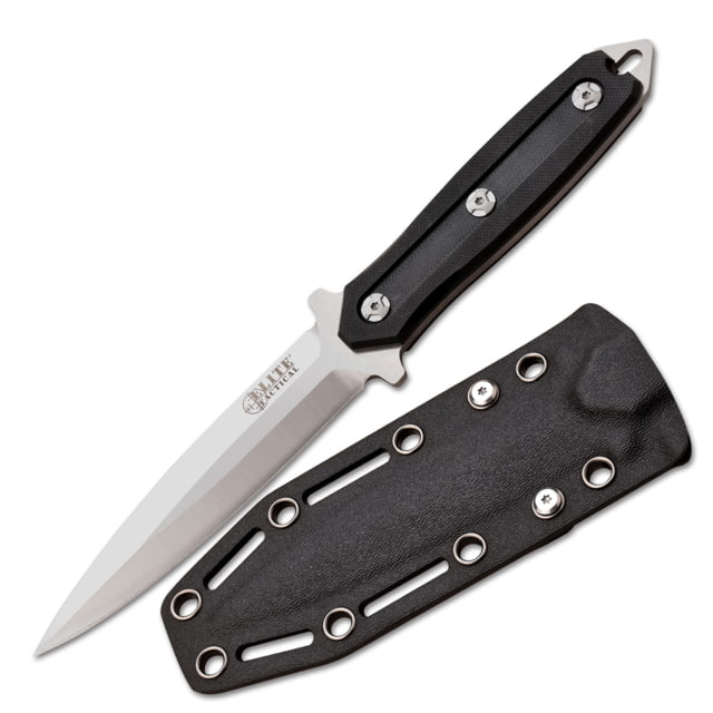 Elite Tactical Incog Fixed Blade Knife 4.75 in D2 Steel Spear Point Black - Elite Tactical