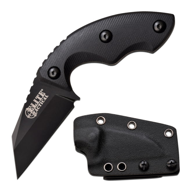 Elite Tactical Sidearm Fixed Blade Knife 2.25 in D2 Steel Wharncliffe Black - Elite Tactical