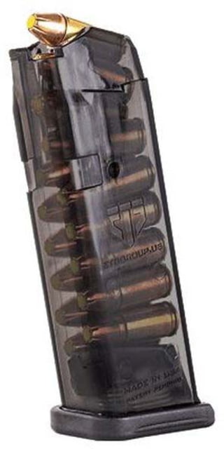te Tactical Systems Pistol Magazine Glock 19/19x/26 9mm 10-Round Carbon Smoke 10RD Ammo