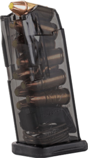 D Elite Tactical Systems Pistol Magazine Glock 26 9mm 10-Round Carbon Smoke SMK-GLK-26-10RD Ammo