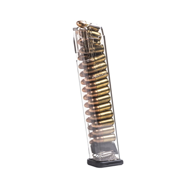 te Tactical Systems Glock 17/18/19/19X/26/34/45 Gen 1-5 Competition Legal Extended Pistol Magazine 9mm Luger 27 Round Clear 1 Pack Polymer Ammo