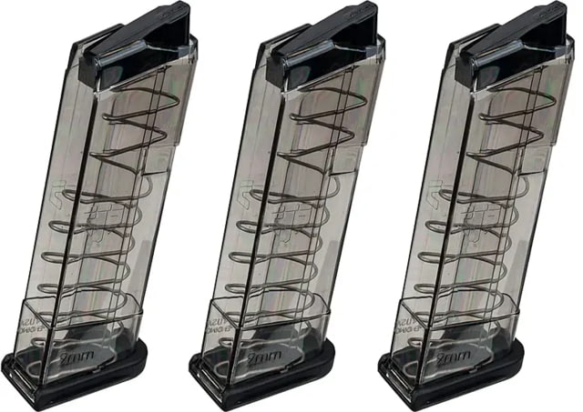 te Tactical Systems Glock 43 9-Round 9mm Magazine Smoke 3 Pack Ammo
