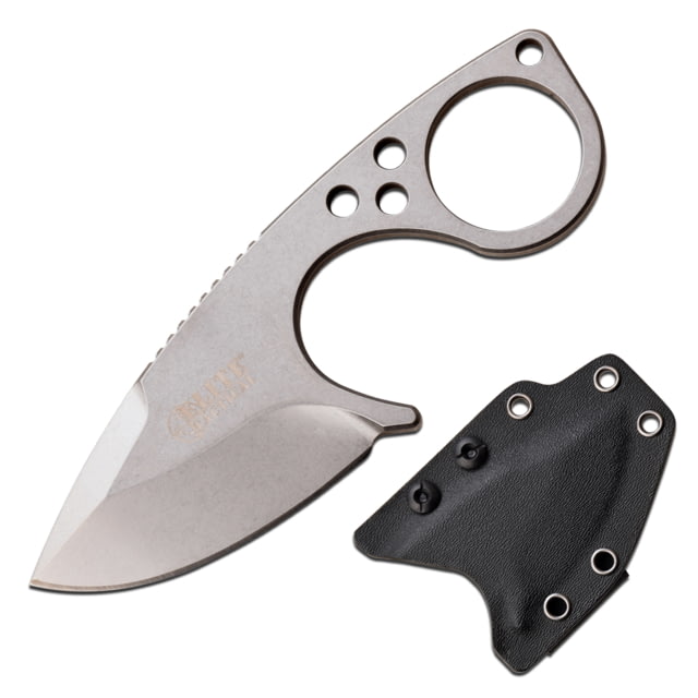 Elite Tactical Teardrop Fixed Blade Knife 2.25 in D2 Steel Drop Point Light Stonewash - Elite Tactical