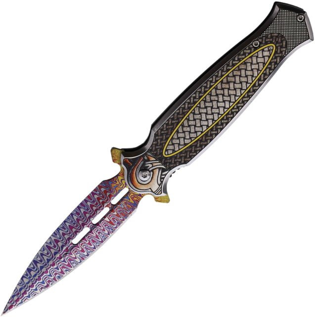 ElitEdge Dagger Spectrum A/O Folding Knife 4.75in Closed 3.75in Spectrum False Edge Stainless Blade Stainless Handle - Elitedge