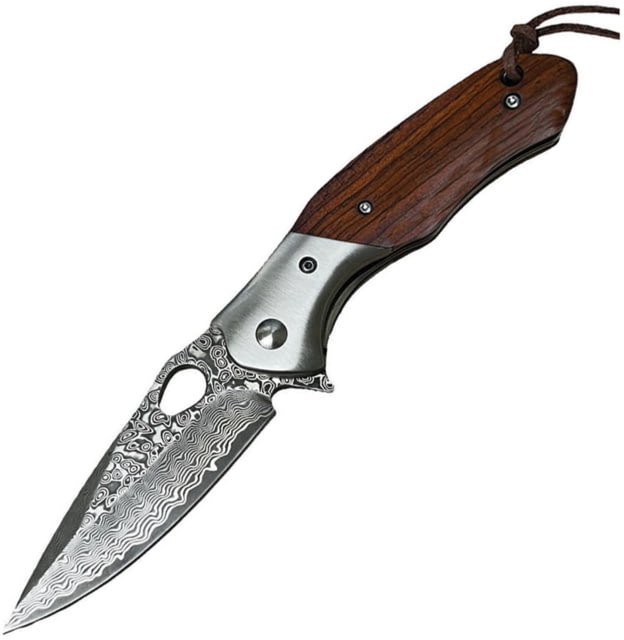 ElitEdge Linerlock Damascus Wood EE - Elitedge