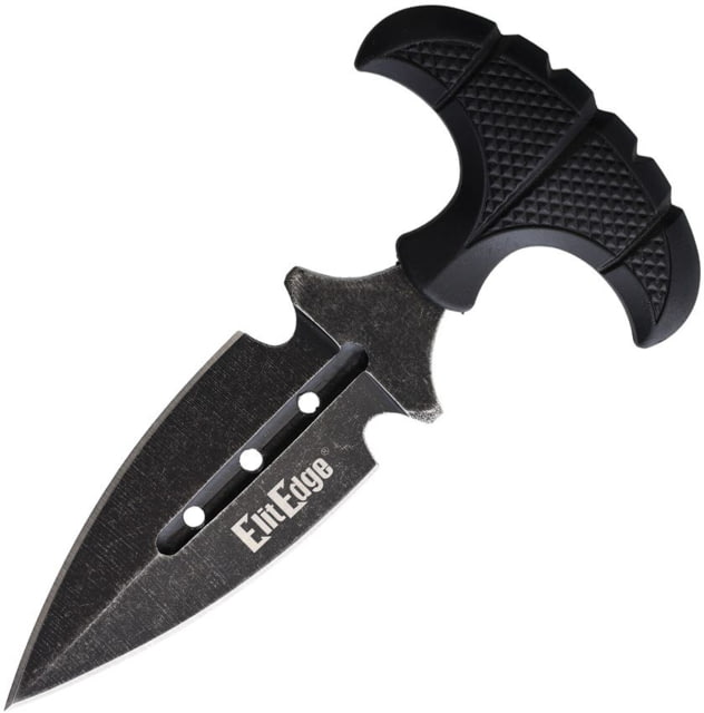 ElitEdge Push Dagger SW Knife 5.63in Overall 3in Black Stonewash Double Edge Stainless Dagger Blade Black Nylon Handle Nylon Sheath - Elitedge