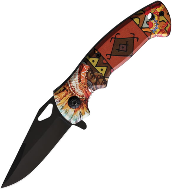 ElitEdge Southwest A/O Folding Knife 4.5in Closed 3in Black Stainless Blade Synthetic Handle - Elitedge