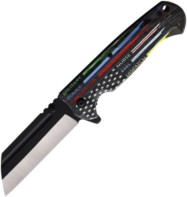 ElitEdge Thin Line A/O Folding Knife 4.75in Closed 3.75in Two-Tone Stainless Blade ABS Handle - Elitedge
