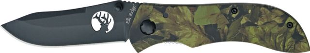 Elk Ridge Camo Linerlock Folding Knife 3.625in Black Stainless Blade Camo Aluminum Handle