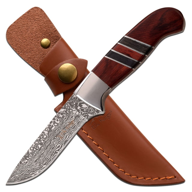 Elk Ridge Drop Point Fixed Blade Knife 3.75 in 3Cr13 Stainless Steel Brown - Elk Ridge