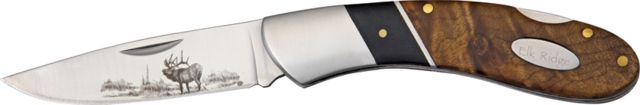 Elk Ridge Elk Ridge Elk Lockback Folding KnifeStainlessDrop Point Burl Wood Handle - $12.99 at Optics Planet