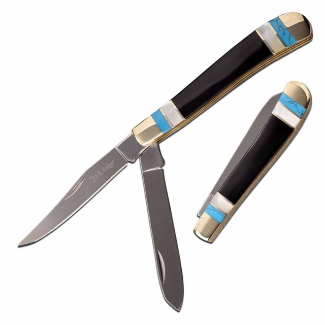 Elk Ridge  Manual Folding Knife 3in 3CR13 Stainless Steel Spey Steel Blade Nickle/Pearl/Black - Elk Ridge
