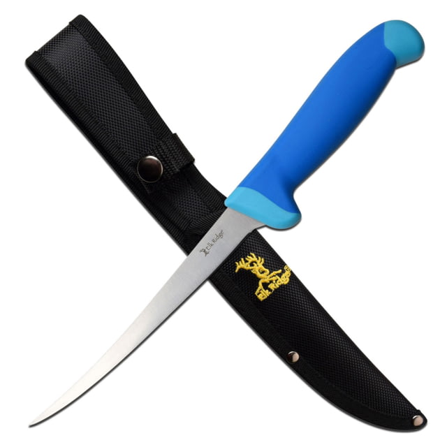 Elk Ridge Fillet Fixed Blade Knife 675 in 5Cr15 Stainless Steel Blue - Elk Ridge