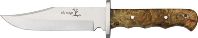 Elk Ridge Elk Ridge Fixed Blade Hunter Fixed Blade Knife 5.5in 5.5in Stainless Clip Blade Burl Wood Handle - $29.99 at Optics Planet