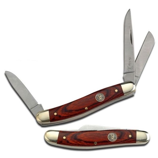 Elk Ridge Folding Blade 2.75in Stainless Steel Blade Brown Pakkawood Handle - Elk Ridge